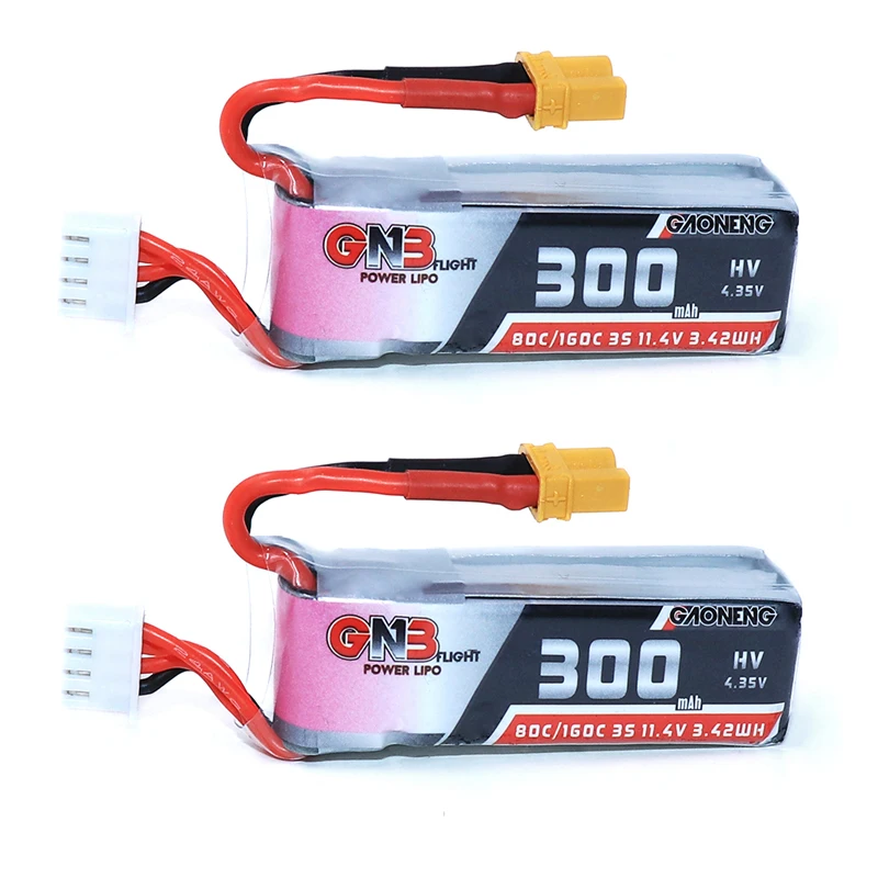 2 шт. Gaoneng GNB 300 мАч 3 S 11,4 в 80C/160C HV Lipo батарея с XT30 разъем для BETAFPV Beta75X 3 S Beta65X 2 S Whoop дроны запчасти