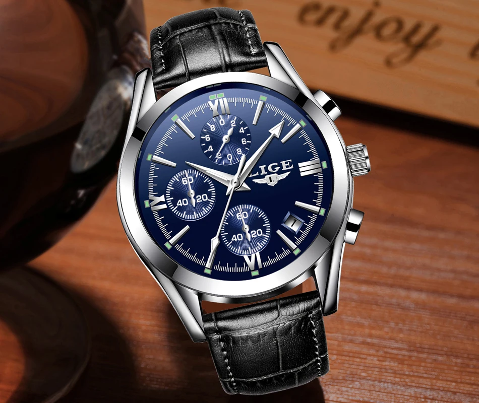 LIGE часы для мужчин спортивные кварцевые модные кожаные часы для мужчин s часы лучший бренд класса люкс водонепроницаемые Бизнес часы Relogio Masculino+ коробка