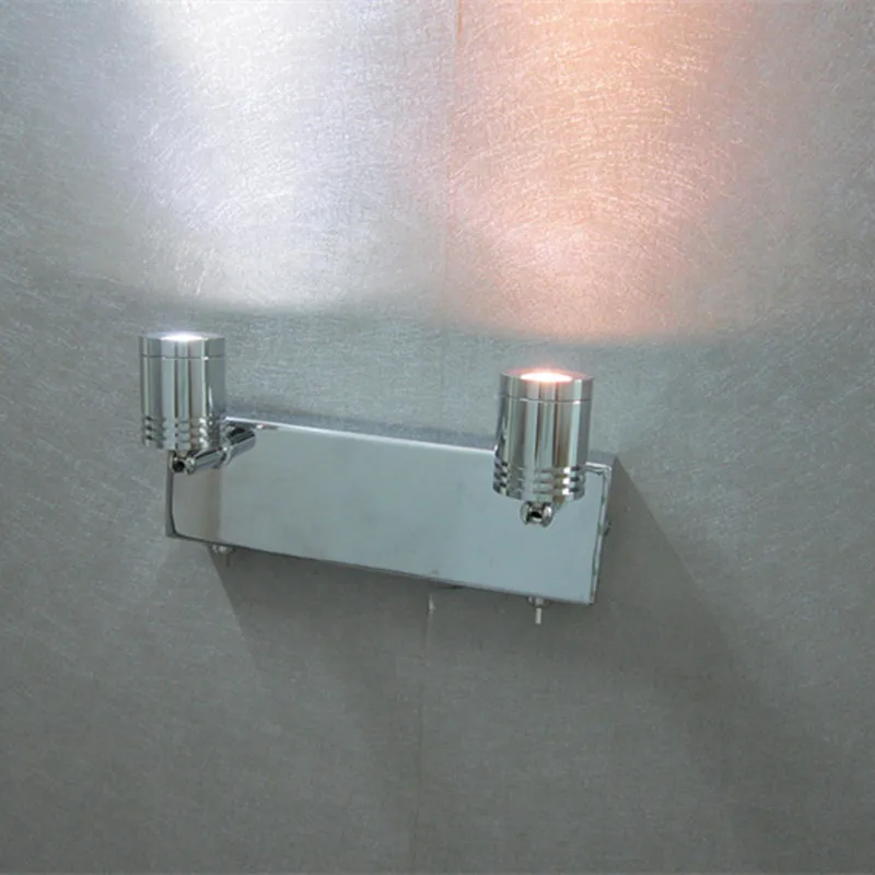 

Topoch LED Wall Lamp 360 degree Rotation 2x3Watt LED Spots Working Independently Color Optional Connect 1xCable out from Wall