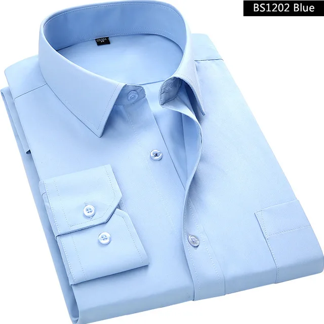 BS1202 ORINERY/3 цвета, лидер продаж, модное платье с длинными рукавами, рубашка, брендовая однотонная мужская рубашка, большие размеры, приталенная рубашка, Camisa Masculina, большие размеры - Цвет: BS1202