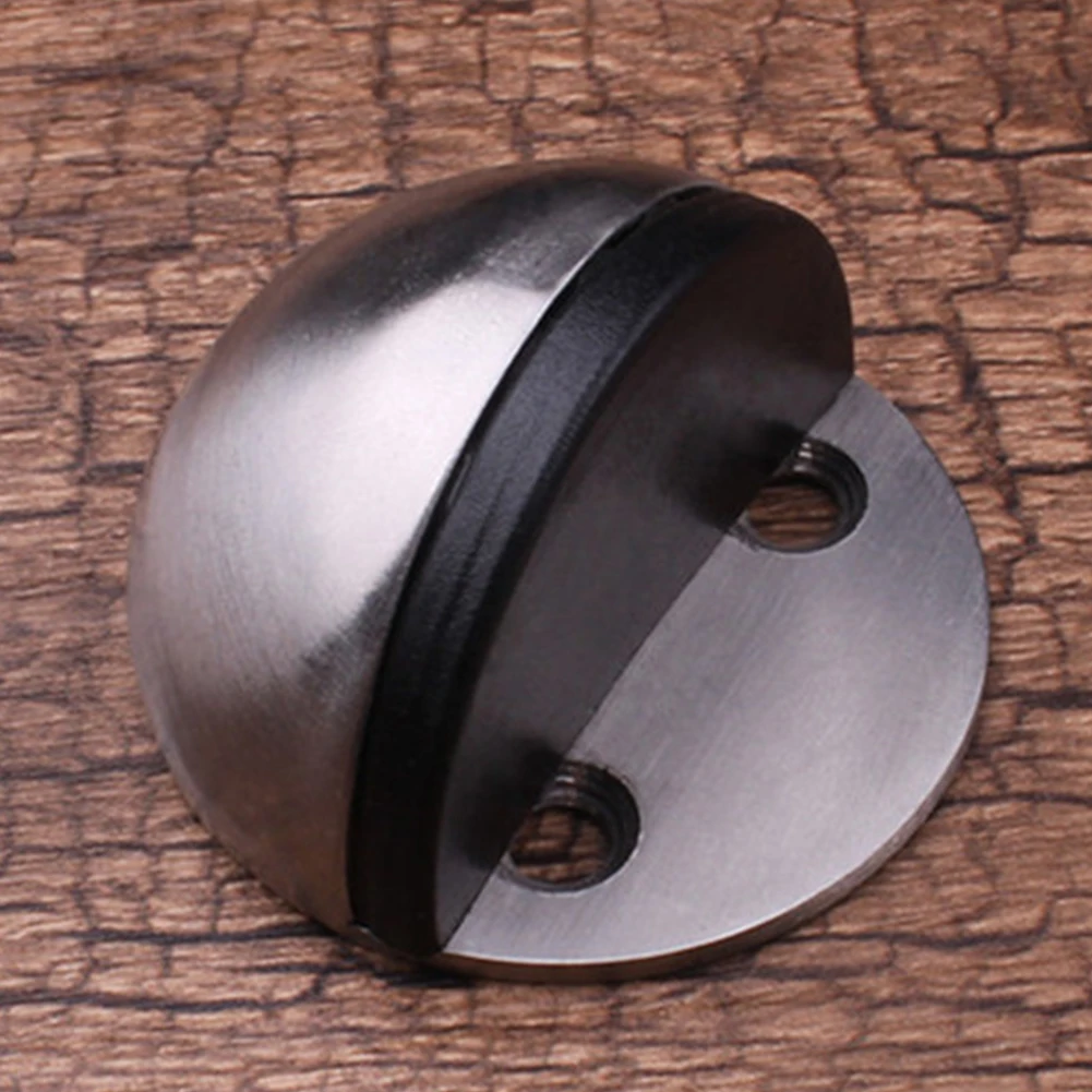 Household Door Stoppers Stainless Steel Glass Half Round Stop Wedge Safety Protector Stopper Block Hardware Accessories | Обустройство