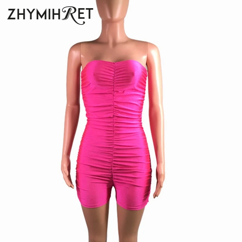 ZHYMIHRET неоновый зеленый Боди без бретелек Летний Новый короткий женский