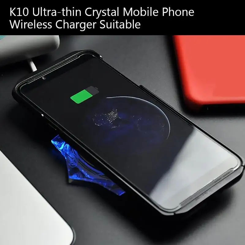 Беспроводное зарядное устройство K10 5 Вт с кристаллами для Samsung S10 9 8|Зарядные