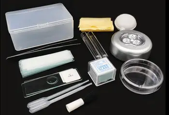 

specimen preparation accessories dropper slide cover Petri dish tweezers test tube