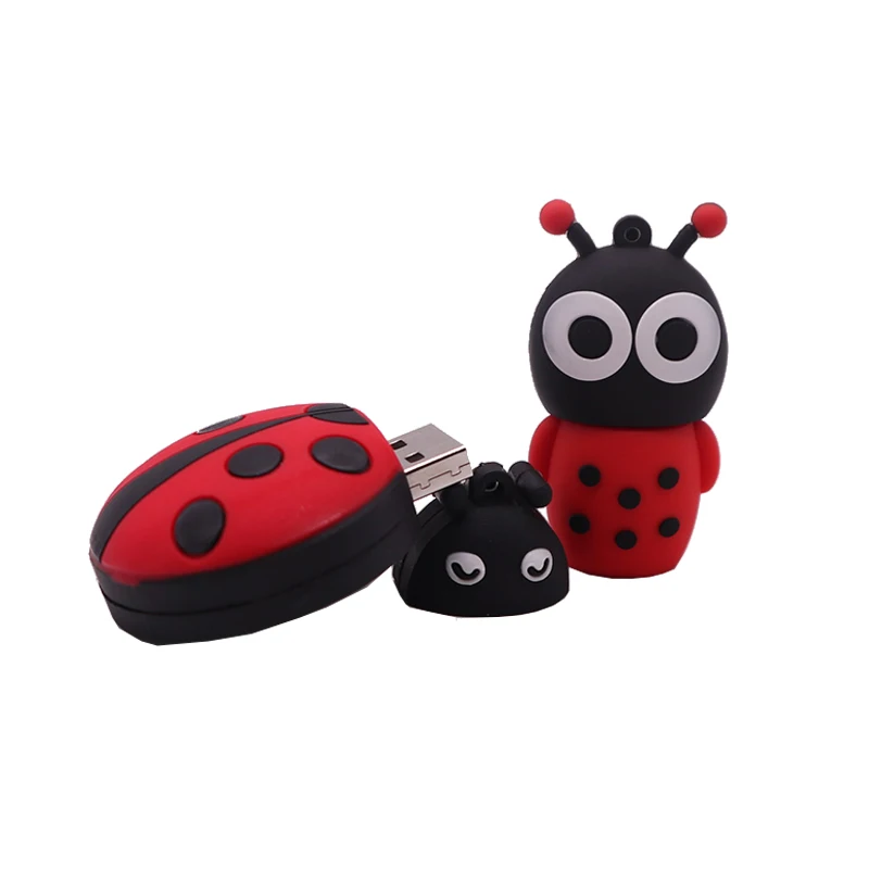 Флешка с реальной емкостью 128 ГБ мультяшная божья коровка usb флеш накопитель 64 32 16