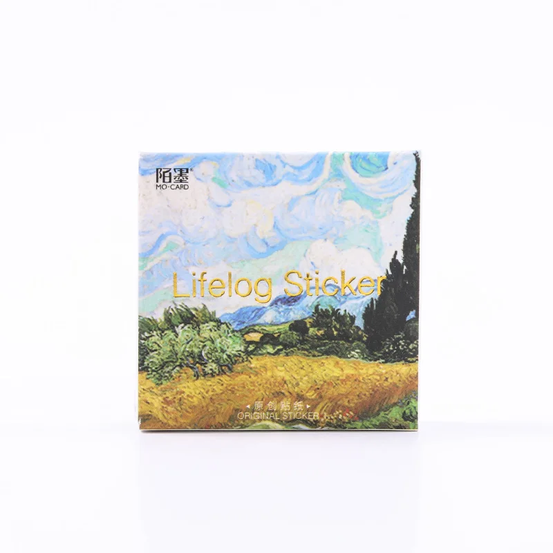 

45Pcs/Pack 2018 Hot Sale Starry Night Meet Van Gogh Dairy Sticker Stationery Office School Sticky Label Wash Stickers Gift E2027