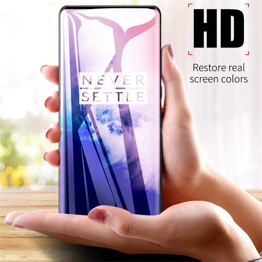 20D полное изогнутое покрытие протектор экрана для Oneplus 7 Pro закаленное стекло на One