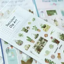 1pack/lot Warm Homeland Succulent Plant Cactus Art Stickers Adhesive Stickers DIY Decoration Stickers homeland