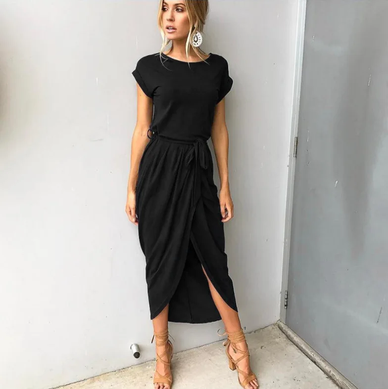 boho women dress womens clothing 2019 fashion ladies sexy loose solid elegent female dresses