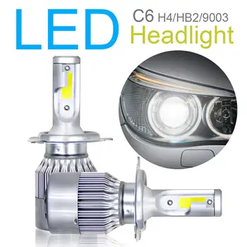 

2pcs H4 / HB2 / 9003 C6 10800LM 6000K 120W COB LED Car Headlight Kit Hi / Lo Turbo Light Bulbs Universal Auto Headlamp