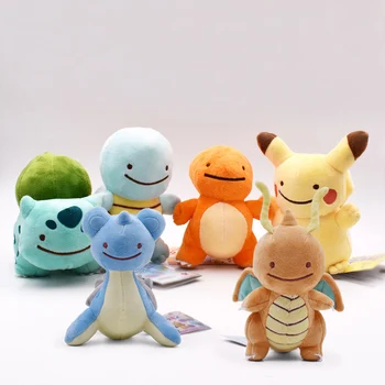 

6 Styles/Set Hot Toys Peluche DITTO Lapras&Dragonite&Pikachu&Squirtle&Bulbasaur&Charmander 12-16CM Plush Doll