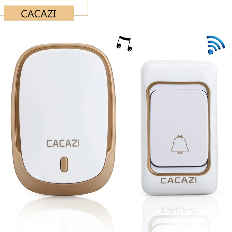 

CACAZI 1 Button 1 Receiver 200m Remote Control 36 Song Waterproof DC Wireless Doorbell