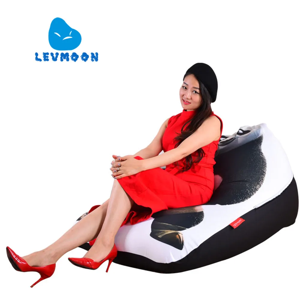 cheap LEVMOON Beanbag Sofa Chair kungfu Panda Seat zac Comfort Bean Bag Bed Cover Without Filler Cotton Indoor Beanbag Lounge Chair