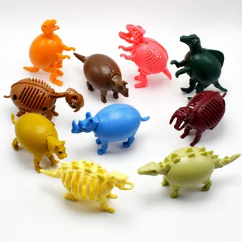 

10 Pcs/lot Kawaii The deformation of Dinosaur mammoth skeletons leopard Animal eggs models Action Toy Figures kid gift