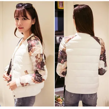 

Fashion printed Wadded Jacket basic Padded Cotton baseball jacket outwear 2019 streetwear bomber jacket women chaqueta mujer