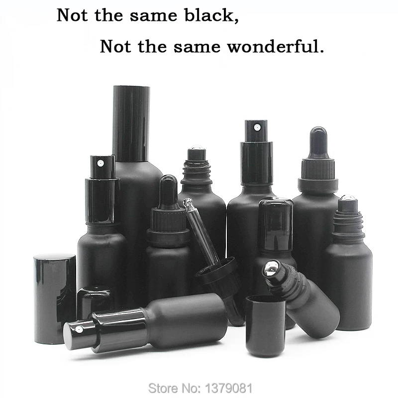 5/10/15/20/30/50/100ml Empty Matt Black Glass Perfume Refillable Bottle