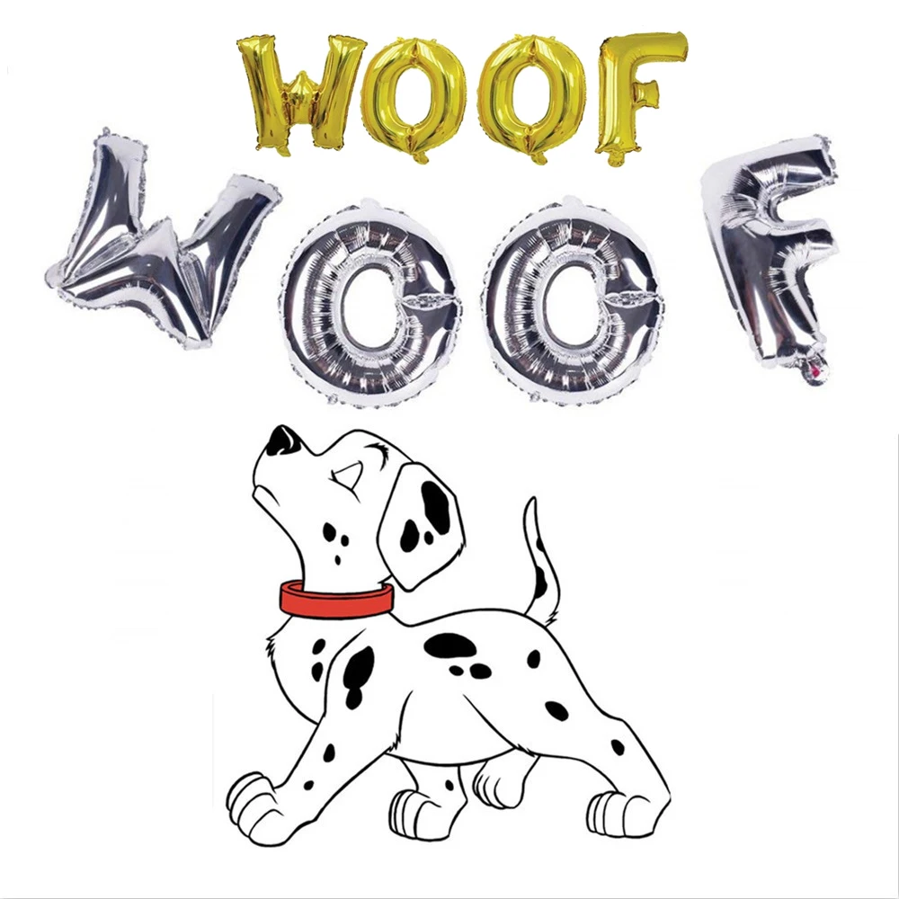 4 шт. Pet Dog Puppy Party баннер с надписью Glod Silver Woof надувные шары из алюминиевой фольги
