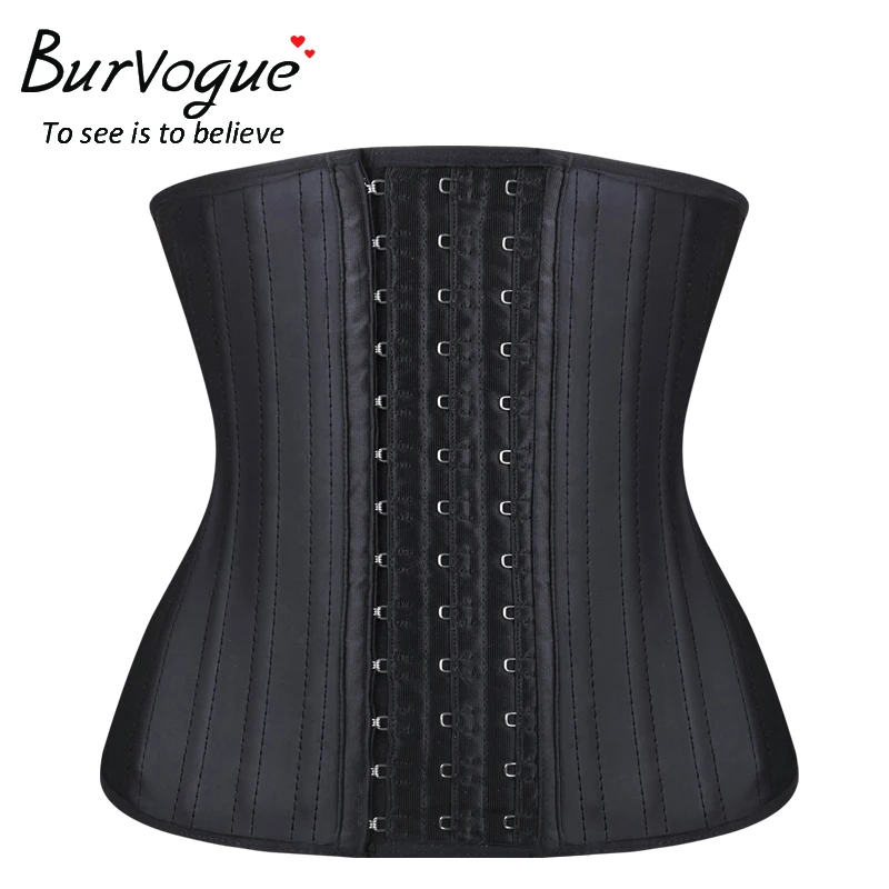

25 Steel Boned Latex Corset Burvogue Women Waist Control Corset and Bustier Underbust Waist Trainer Corset Slimming Shaper