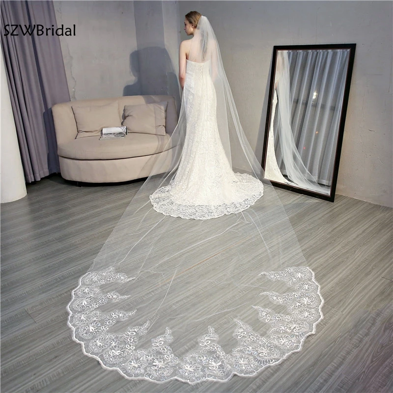 4-Meter-New-Arrival-wedding-veils-long-2019-White-Ivory-In-stock-Sexy-wedding-accessories-veu