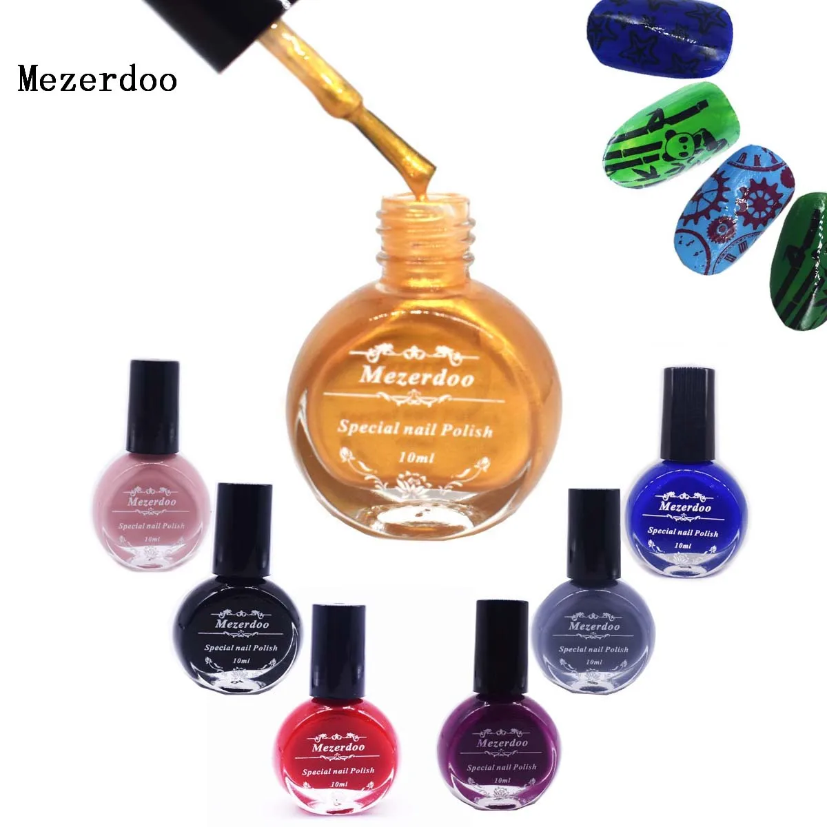 

10ml Black Nail Stamping Polish White Gold Red Nail Art Stamp Print Polish Sweet Style Nails Lacquer Stamping Plate 10 Colors