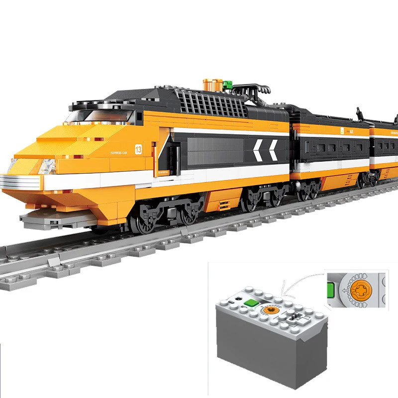 Kazi на батарейках поезд maersk контейнерный поезд дизель-Электрический Грузовой строительные блоки кирпичи развивающие игрушки для детей