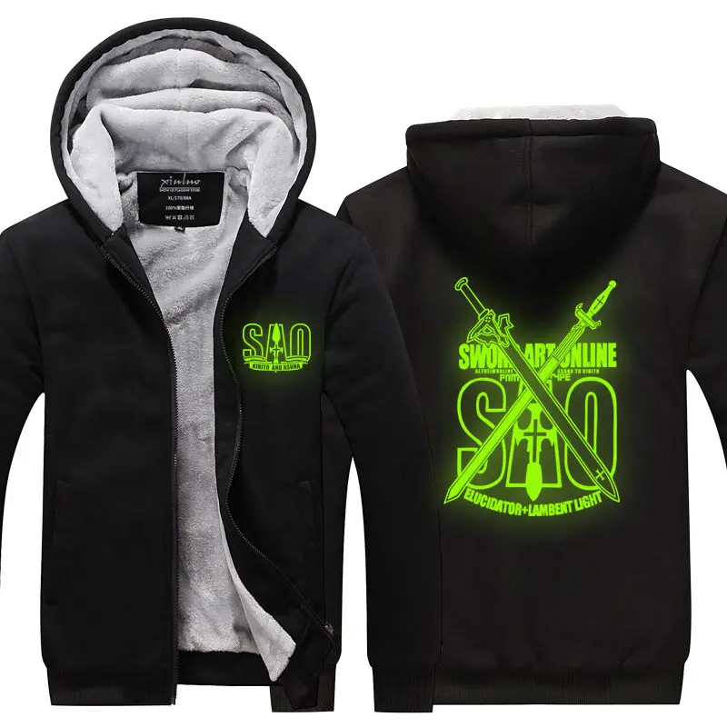 Fans Wear Unisex Winter Hoodie with Pocket At Night Casual Coat Anime Movie Sword Art Online Hoodies Cosplay Costume