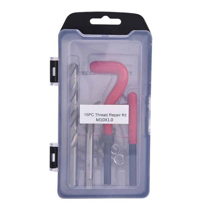 15 Pcs Thread Repair Kit M10x1.0/ M10x1.25/ M10x1.5 Car Garage