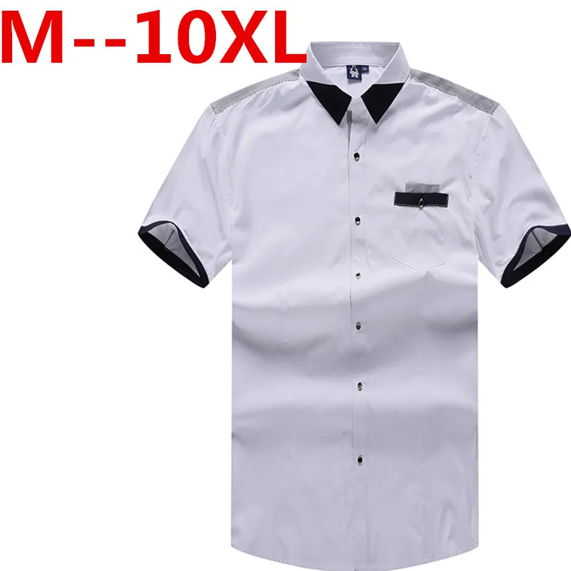 

10XL 9XL 8XL 6XL New Solid Casual Shirt Men Social Dress Shirts 2017 Summer Chemise Homme Mens Short-sleeve Shirt High-quality