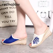 Summer Sandals Slip on Peep Toe Women sandals Slippers Casual Shoes vintage Linen Canvas Platform Wedge Sandals Lady's Shoes Summer Sandals Slip on Peep Toe Women sandals Slippers Casual Shoes vintage Linen Canvas Platform Wedge Sandals Lady's Shoes