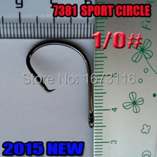 2015new Спорт Круг Крюк Размер: 1/0# колючей крюк 200 шт./лот океана рыбацкая лодка озеро река