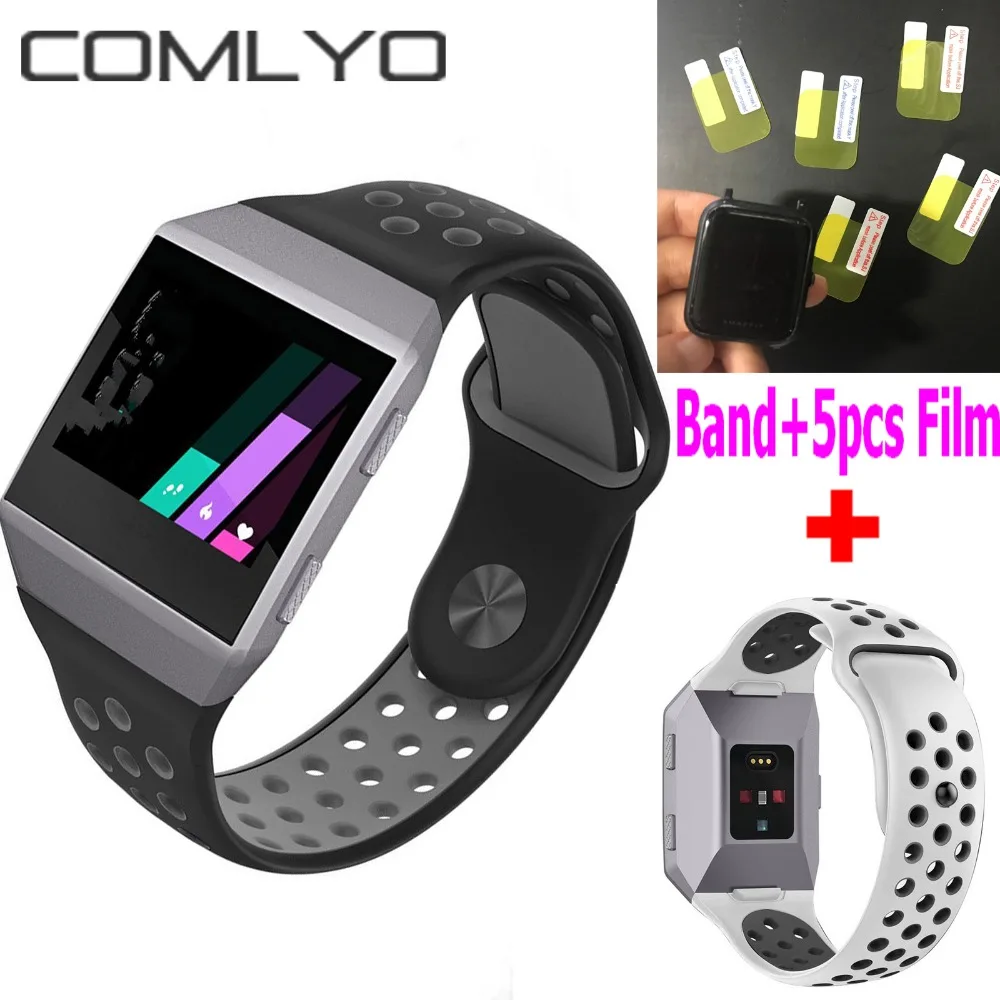 COMLYO силиконовый спортивный ремешок для наручных часов Fitbit Ionic Band Браслет Смарт