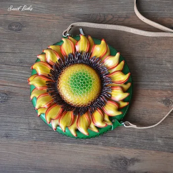 

new women messenger bag handmade genuine leather female Bag Satchel hand-painted shoulder bag