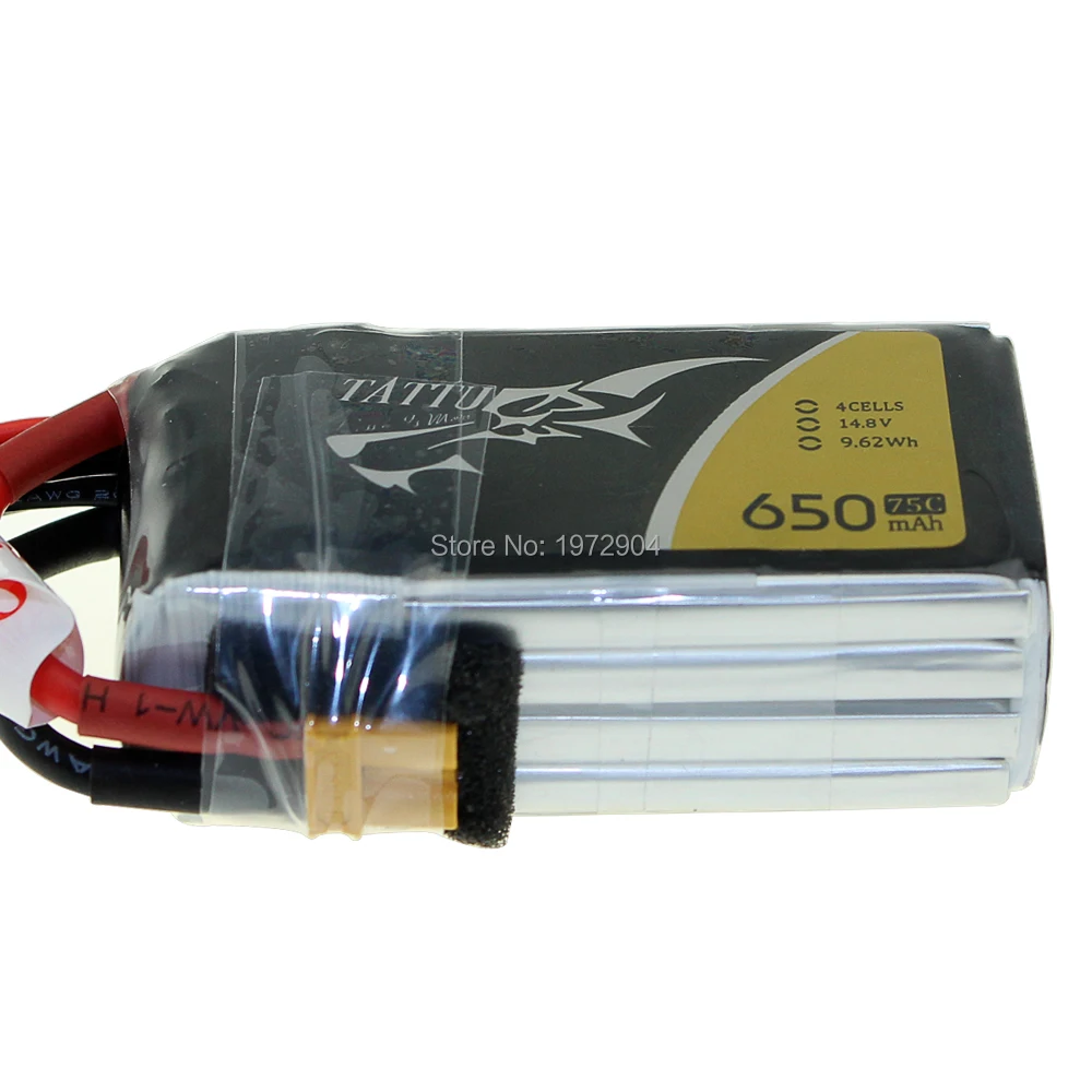 Литий полимерный аккумулятор TATTU 4S 650 мА/ч 75C 14 8 V XT30 XT30U F насилия литий Бэтти для