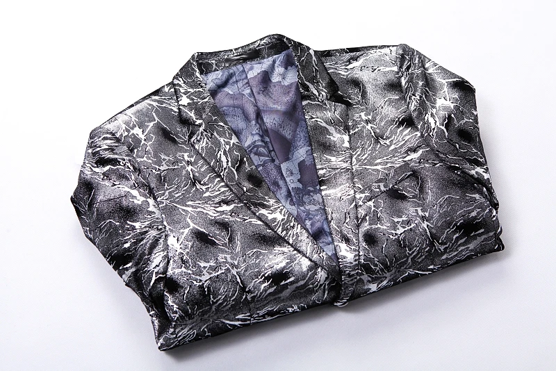 Lv Ba Brand 2018 Fashion Trend Crackle  Printed Suit Jackets Men Party Coat