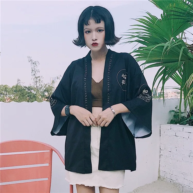 ПАРА ПАЛЬТО японское кимоно летний кардиган кимоно юката женщина мужчина Лето Свободный Тонкий Верхняя одежда