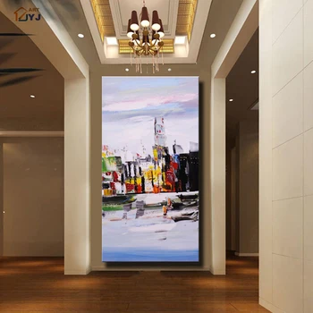 

Direct from Artist JYJ ART Vivid Color New York City Pic Hand Painted Modern Abstract Oil Painting on Canvas Wall Art Gift SL002
