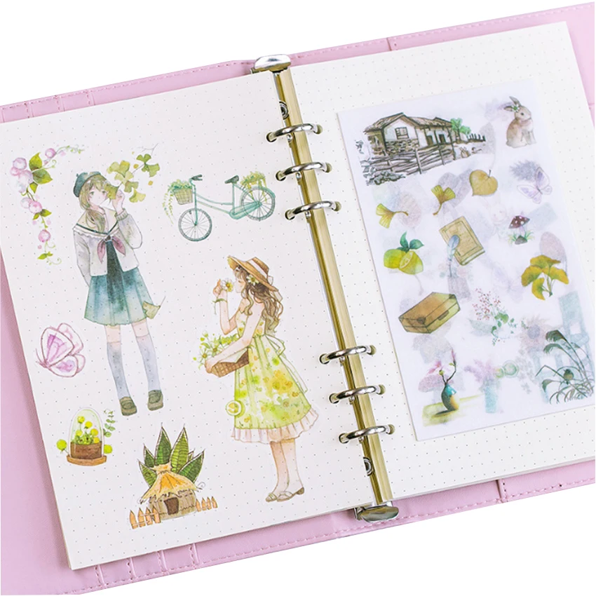 Pacotes Lote Doce Meninas Diário Adesivo Kawaii Papelaria Faça Você Mesmo Scrapbooking Álbum Adesivos Etiqueta Decorativa Atacado 12 - 3 High Quality Material escolar e de escritório