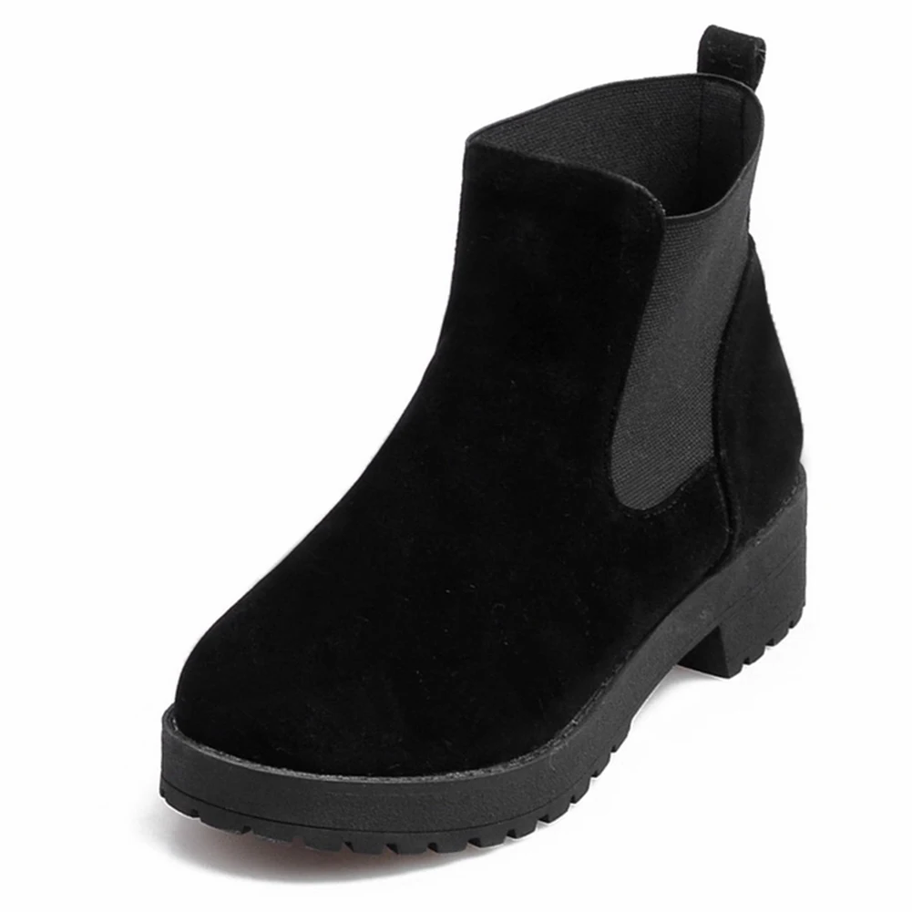

new arrivals dropship large size 34-43 elastic band ankle boots woman shoes chunky heels platform shoes woman boots