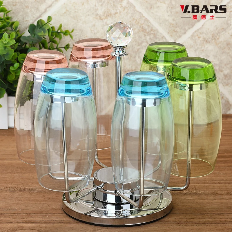 Bai Wei Shi stainless steel draining water bar glass cup rack cup