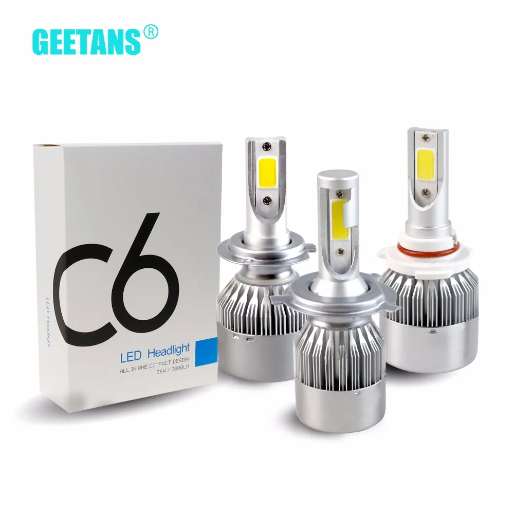 Лампа для автомобиля Geetans H4 H7 светодиодный светильник H3 H11 H1 9005 HB3 H8 H9 9006 12 В чистый