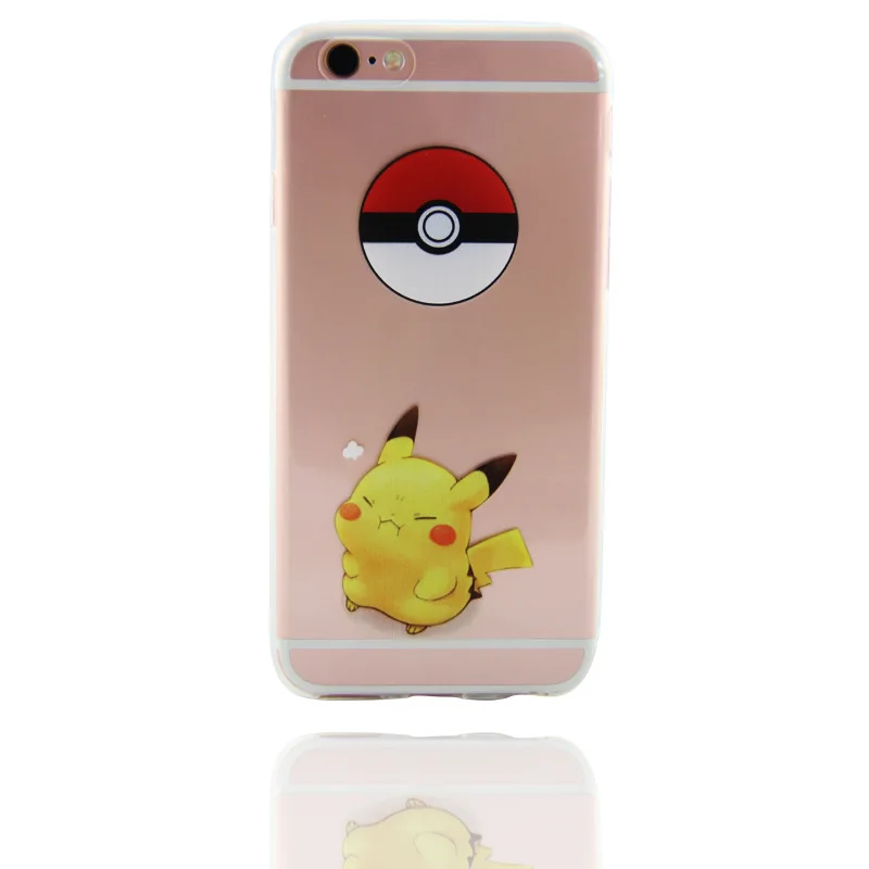Cute Soft TPU Silicone Covers for Fundas Iphone 8 7 7plus 6 6S 5 5SE Cartoon Animals Phone Cases Pokemons Pikachue Back Cover