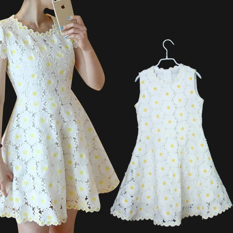 

Summer Sunflower luxurious lace mom baby girl princess Umbrella skirts mother and daughter party Sheds kids girls evenning dress