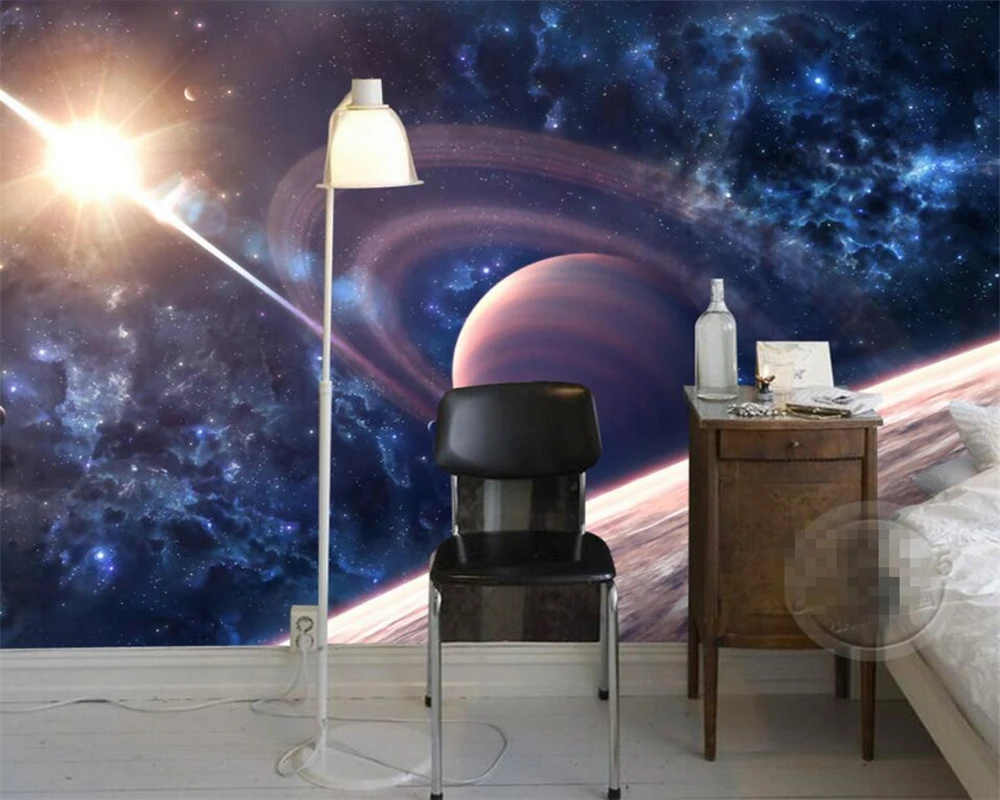 Beibehang 3D фото обои космическая Луна картины маслом фреска спальня гостиная ТВ фон обои papel де parede 3d