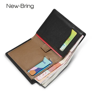 

Genuine Leather Wallet For Men Short ID Wallet Women Money Credit Card Purse male Organizer