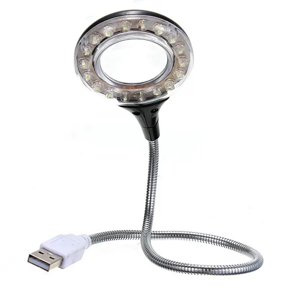 

High Quality USB 18 LED Light Ultra Bright Flexible LED USB Book Light Reading Lamp Magnifier for Laptop Notebook PC Computer
