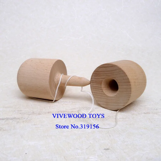 Unpainted Kendama Pill $2.70 USD wholesale Juggling Kendama Pill Plain Beech Wood Kendama Pill, Juggling Toys 3