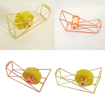 

1Pcs Tape Cutter Rose Gold Hollow Iron Tape Cutter Washi Storage Stationery Organizer Office Supplies New Creative