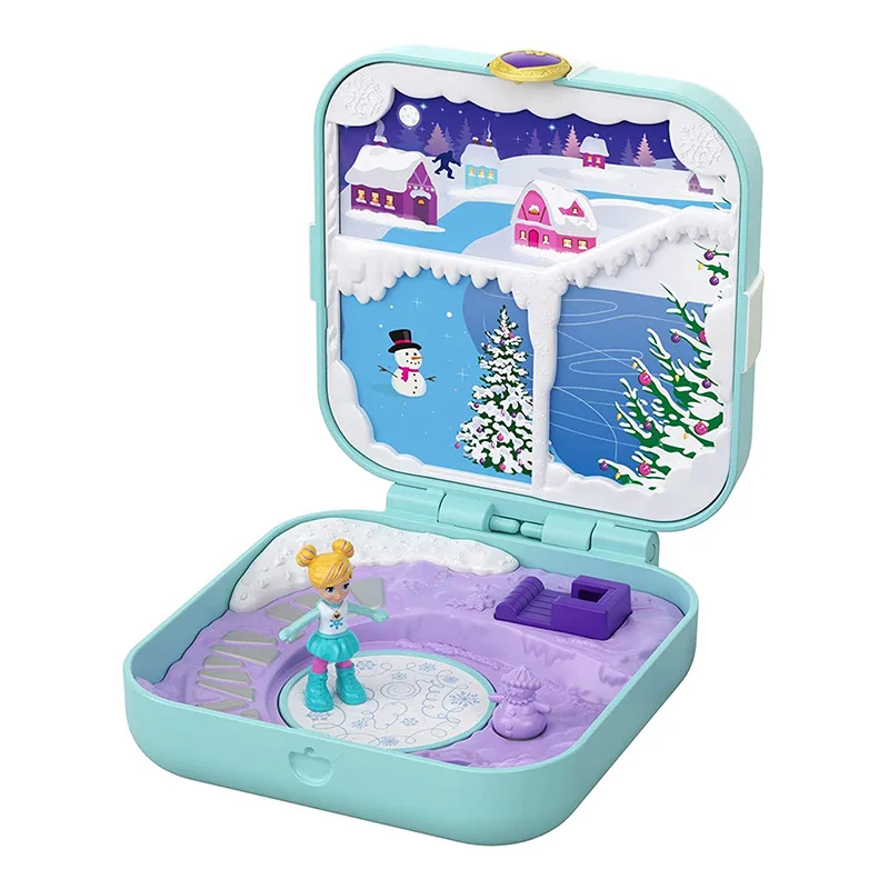 Polly Pocket скрытый мир, мини-сцена, 11 стилей, для девочек, для дома, оригинальные игрушки для детей, маленькая Русалочка, детская игрушка, матрешка