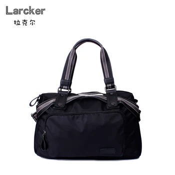 

Larcker luxury brand nylon men handbag long fashion striped shoulder bags boston pattern big capacity multis use men bags