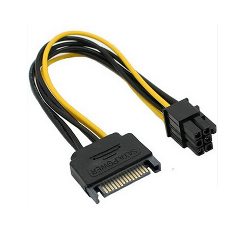 Ecosin2 SATA Мощность кабель 15 Pin до 6 Pin PCI EXPRESS PCI-E Sata Графика адаптер конвертер видео карты Мощность кабель шнур Oct16